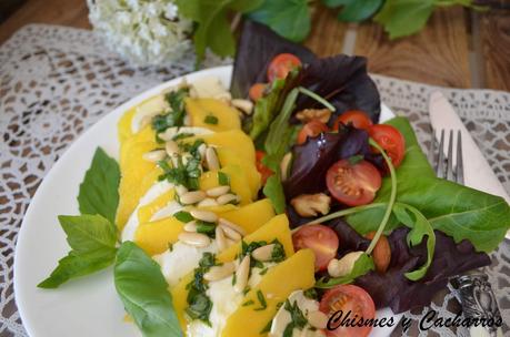 Ensalada de verano de mozzarella y mango