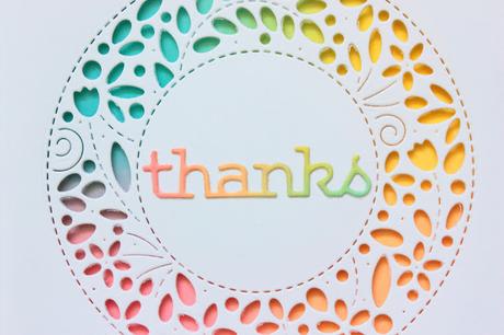 Thanks Floral Wreath with dies and Distress Oxide inks