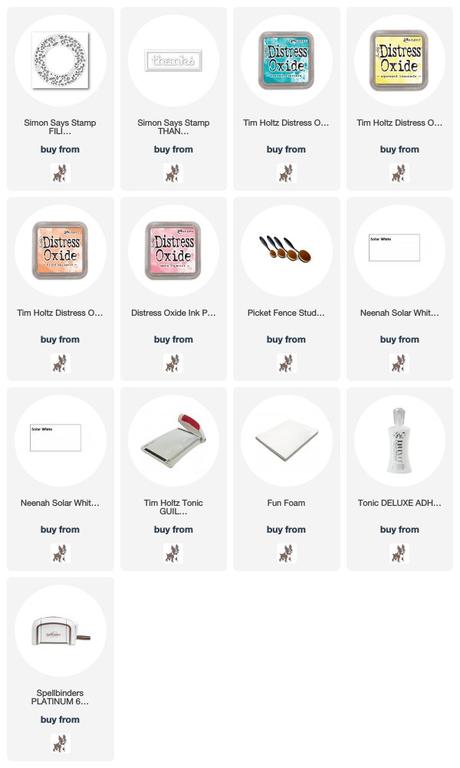 Thanks Floral Wreath with dies and Distress Oxide inks