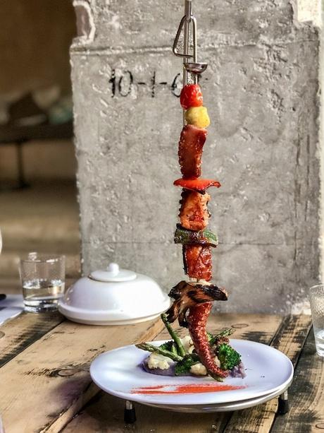 brocheta de pulpo