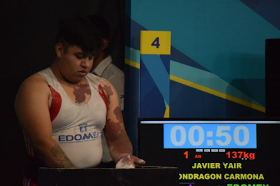 GANA JAVIER YAIR MONDRAGÓN MEDALLA DE PLATA EN HALTEROFILIA DURANTE LA OLIMPIADA NACIONAL 2019