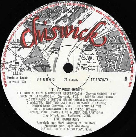 The Radiators from the space -Tv tube heart Lp 1978