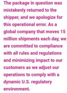 FedEx se negó a entregar un teléfono Huawei en los Estados Unidos.