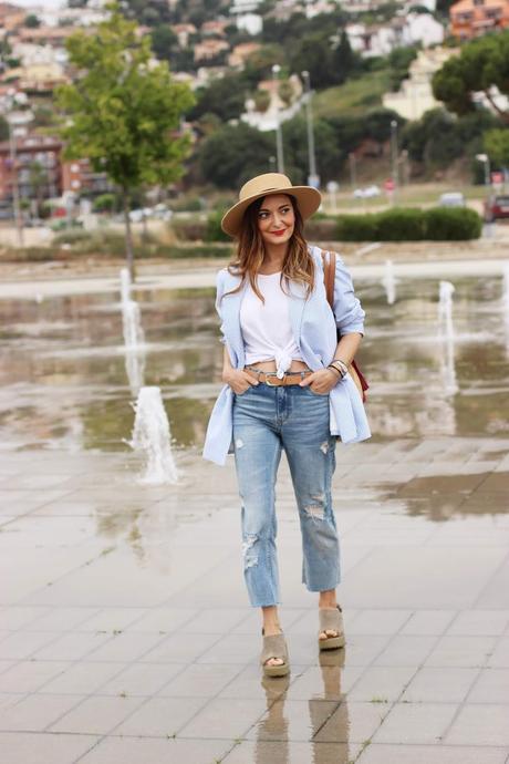 Look con blazer de rayas Look con blazer de rayas