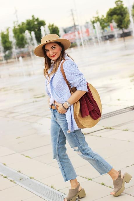 Look con blazer de rayas Look con blazer de rayas