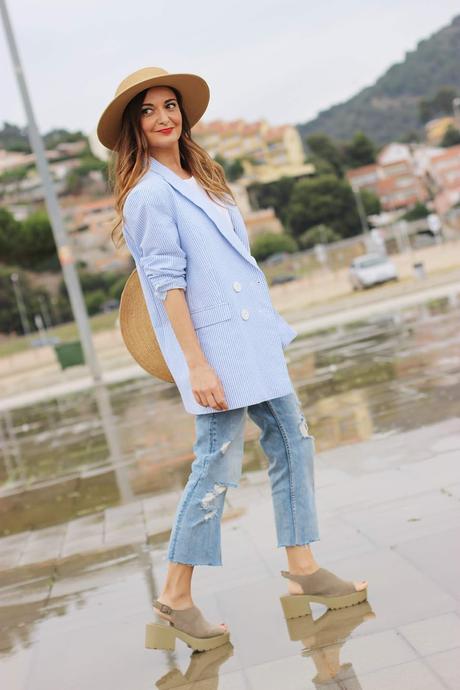 Look con blazer de rayas Look con blazer de rayas