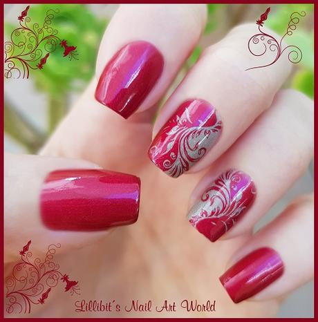 Manicura con la placa Nicole Diary 091 (Born Pretty Store)