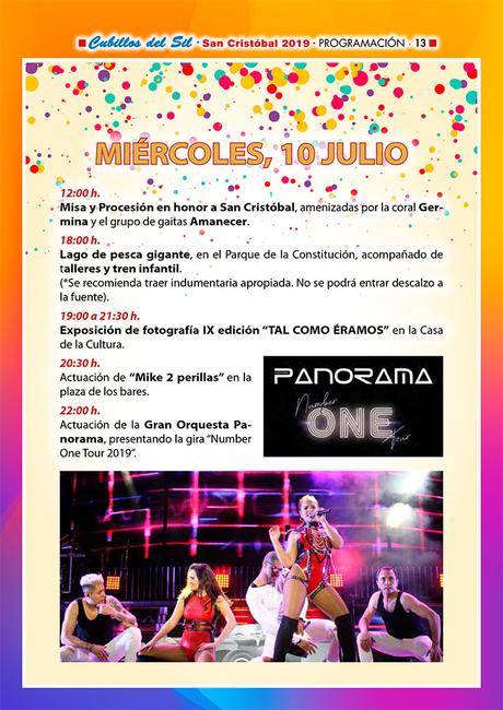 Fiestas de San Cristobal 2019 en Cubillos del Sil. Programa de actividades