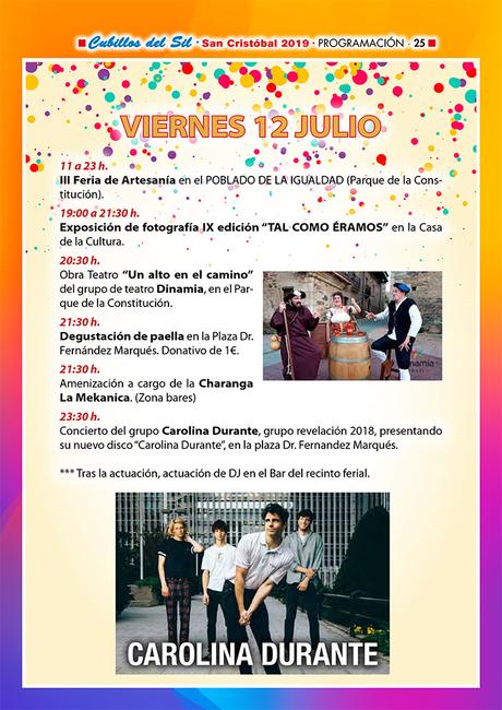 Fiestas de San Cristobal 2019 en Cubillos del Sil. Programa de actividades