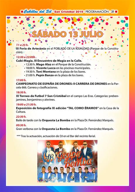 Fiestas de San Cristobal 2019 en Cubillos del Sil. Programa de actividades
