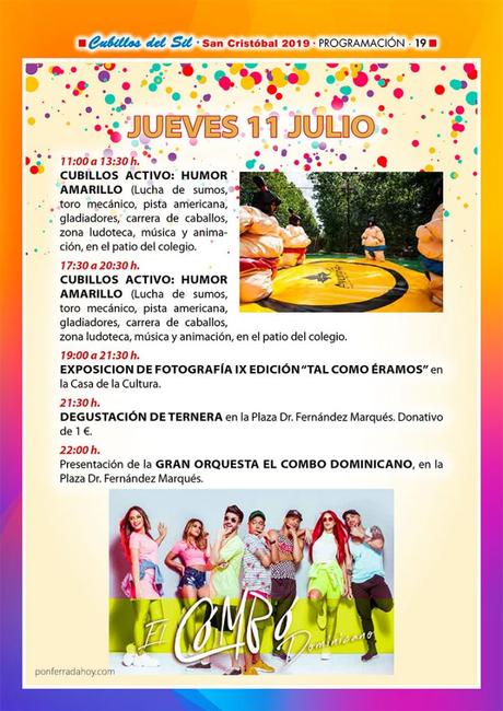 Fiestas de San Cristobal 2019 en Cubillos del Sil. Programa de actividades