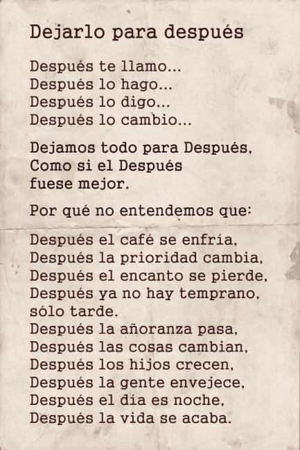 ¿Cómo dejar de Procrastinar? 10 antídotos del “Todo para Después” dejarlo para después verso