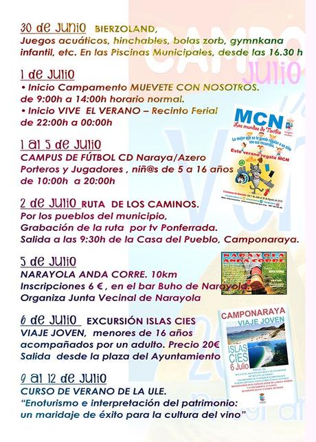 Camponaraya presenta las actividades encuadradas en el programa cultural ‘Viva el Verano’