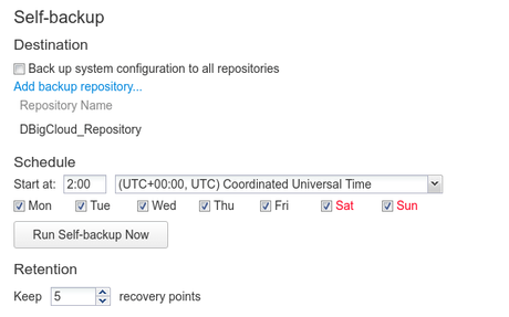 Configurar copia de seguridad del servidor de Nakivo B&R resume self backup Nakivo B&R