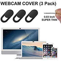 GEARGO Webcam Cover Tapa Webcam Ultra Delgada 0.7mm Cubierta de la Cámara Web para Macbook Pro, iPad, Smartphones, Ordenador, Evita ser Grabados y espiados Protege su Privacidad y Seguridad (3 Pack)