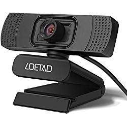 LOETAD Cámara Web 1080P Full HD Webcam con Micrófono Estéreo para Video Chat y Grabación Compatible con Windows, Mac y Android