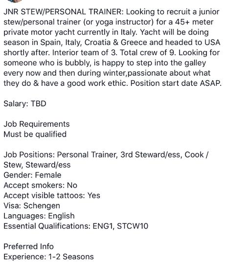 Trabajar como entrenador personal en yates Trabajar como entrenador personal en yates