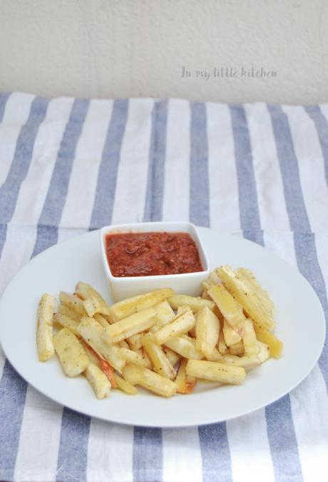 Reto Alfabeto Salado- Yuca al horno con salsa picante de kumato