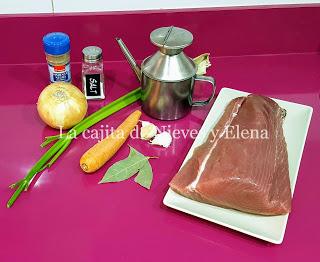 Ingredientes Atún fresco con salsa