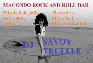 Pinchada Veraniega y Sideral de Dj Savoy Truffle en Macondo. Pinchada Veraniega y Sideral de Dj Savoy Truffle en Macondo.