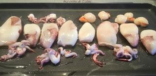 Ensalada fría de marisco a la parrilla