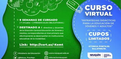 Abren la inscripción a curso virtual para Educación de Jóvenes y Adultos