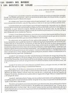 LAS EDADES DEL HOMBRE Y LOS DONANTES DE SANGRE, 30 AÑOS DESPUÉS, Carnet n°13.688 de la Hermandad de Valladolid
