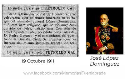 Funerales en Fuenlabrada por el General Lopez Dominguez en 1911