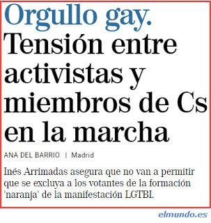 El desagradecido orgullo gay humilla a Ciudadanos