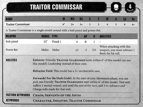 Perfiles de W40K de las minis de Traitor Command, filtrados Perfiles de W40K de las minis de Traitor Command, filtrados