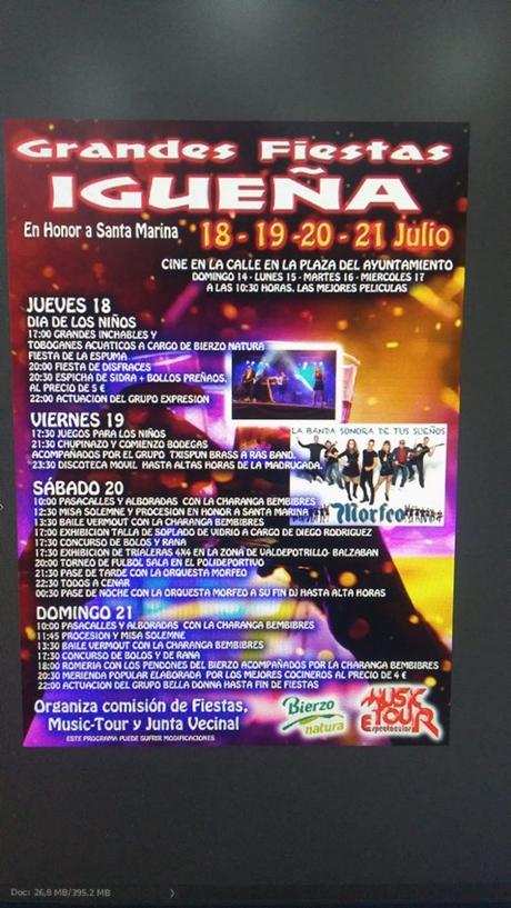 Grandes fiestas de Santa Marina en Igüeña. 18, 19, 20 y 21 de julio