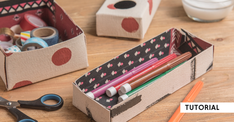 Organizadores reutilizando envases de cartón