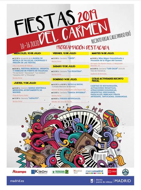 Fiestas del Carmen (Vallecas) 2019: La Pegatina, Obús, Asfalto, Danza Invisible, Los Calis...
