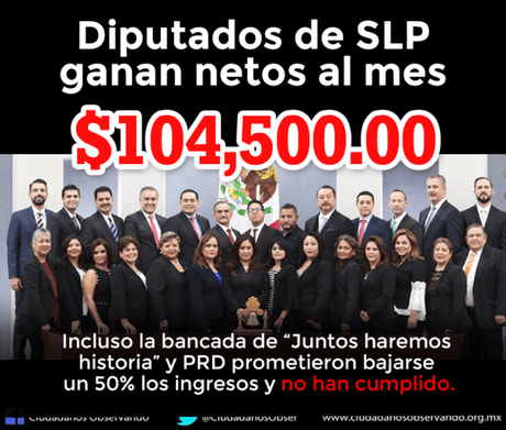 Diputados ganan 104 mil pesos al mes, se resisten a bajarse el sueldo