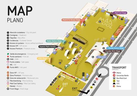 Mapa de escenarios y recinto Mad Cool 2019