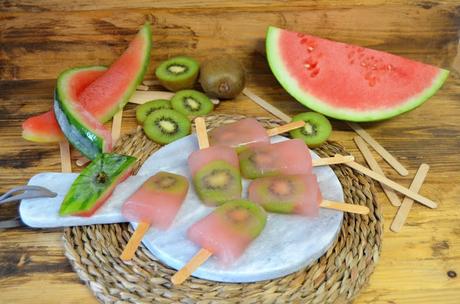 HELADOS O PALETAS DE SANDIA Y KIWI helados, helados caseros, helados de sandia y kiwi, paletas, paletas caseros, paletas de helados, paletas de sandia y kiwi, postres caseros, recetas de helados, recetas de paletas, las delicias de mayte,