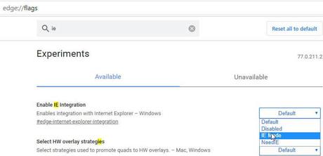 El modo Internet Explorer ahora funciona en Microsoft Edge Chromium