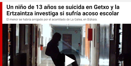 Niños que se suicidan en España. STOP ACOSO ESCOLAR