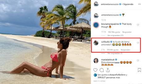 Antonela Roccuzzo subió una foto en bikini y la mujer de Suárez le puso: “Te fuiste de tema”