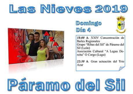 Fiestas de Las Nieves en Páramo del Sil.  2, 3, 4, 5 y 6 de agosto. Programación de actividades