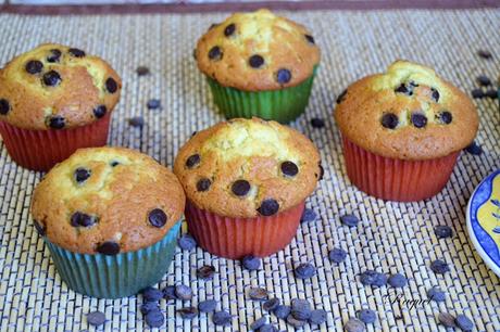 Magdalenas de pueblo con pepitas de chocolate