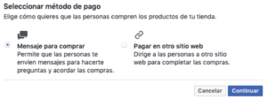 Qué es y cómo añadir una tienda en tu página de Facebook seleccionar metodo de pago para tienda en pagina de facebook