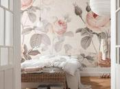 papel pintado floral, protagonista dormitorio