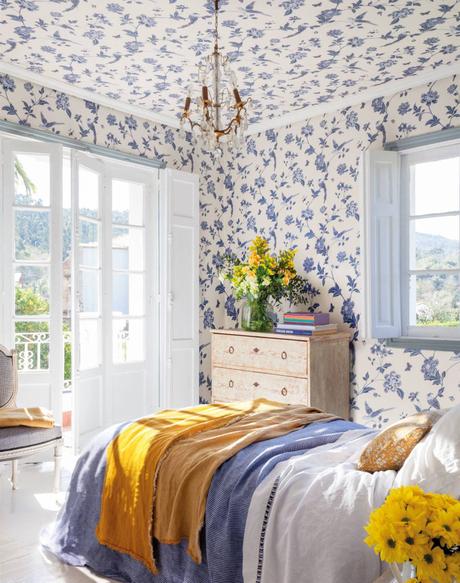 El papel pintado floral, el protagonista de tu dormitorio El papel pintado floral, el protagonista de tu dormitorio
