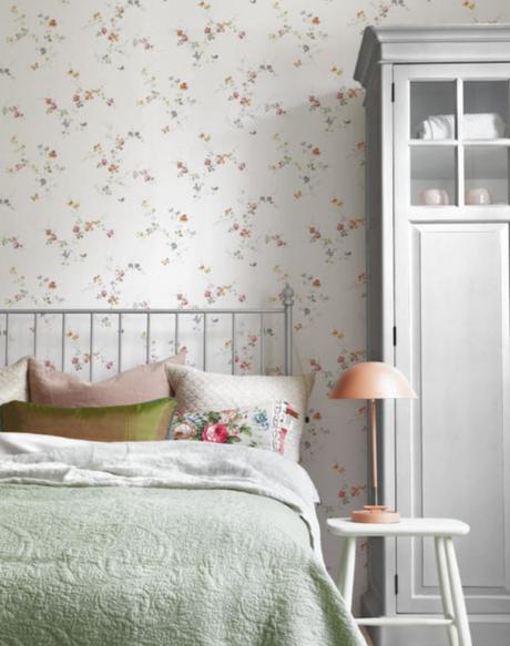 El papel pintado floral, el protagonista de tu dormitorio El papel pintado floral, el protagonista de tu dormitorio