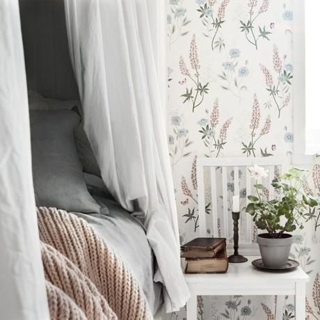 El papel pintado floral, el protagonista de tu dormitorio El papel pintado floral, el protagonista de tu dormitorio