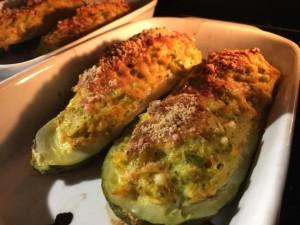 Zapallitos (calabacines) rellenos, receta vegetariana
