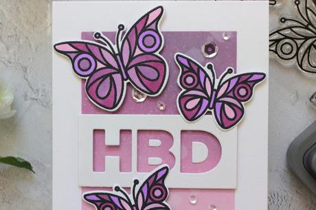 HBD Butterflies Mini Card