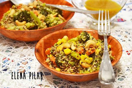 Ensalada de quinoa y brócoli con aliño de miel y mostaza Ensalada de quinoa y brócoli con aliño de miel y mostaza