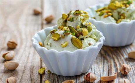 Helado de pistacho vegano